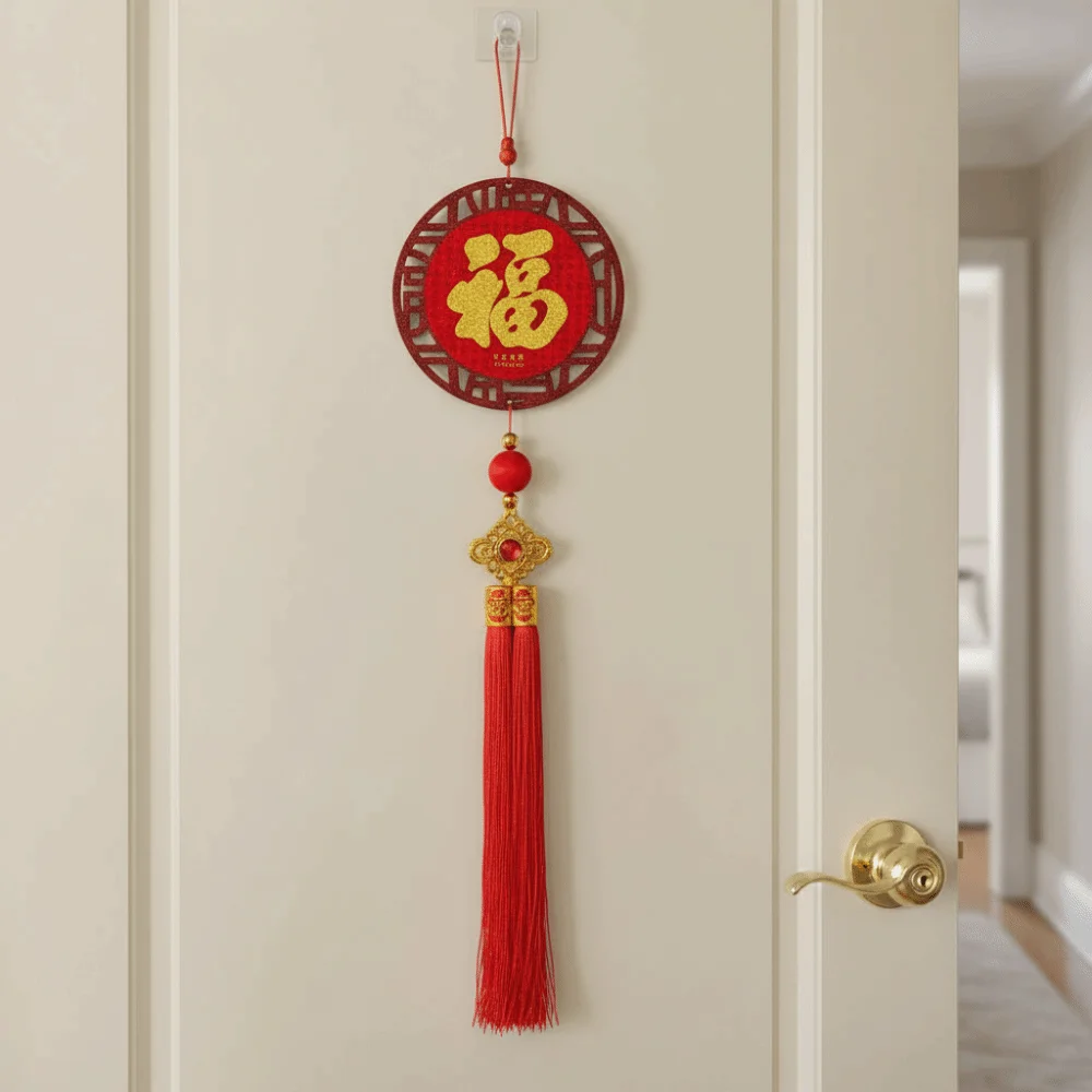 

Chinese Style 2026 New Years Decoration Traditional Good Luck Spring Festival Door Decoration Blessing Red