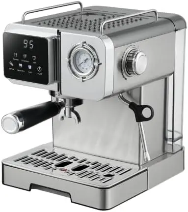 

Stainless Steel Coffee Maker with Removable Water Tank，Home Barista Kit for Lattes, Cappuccinos, Iced Coffee (black)