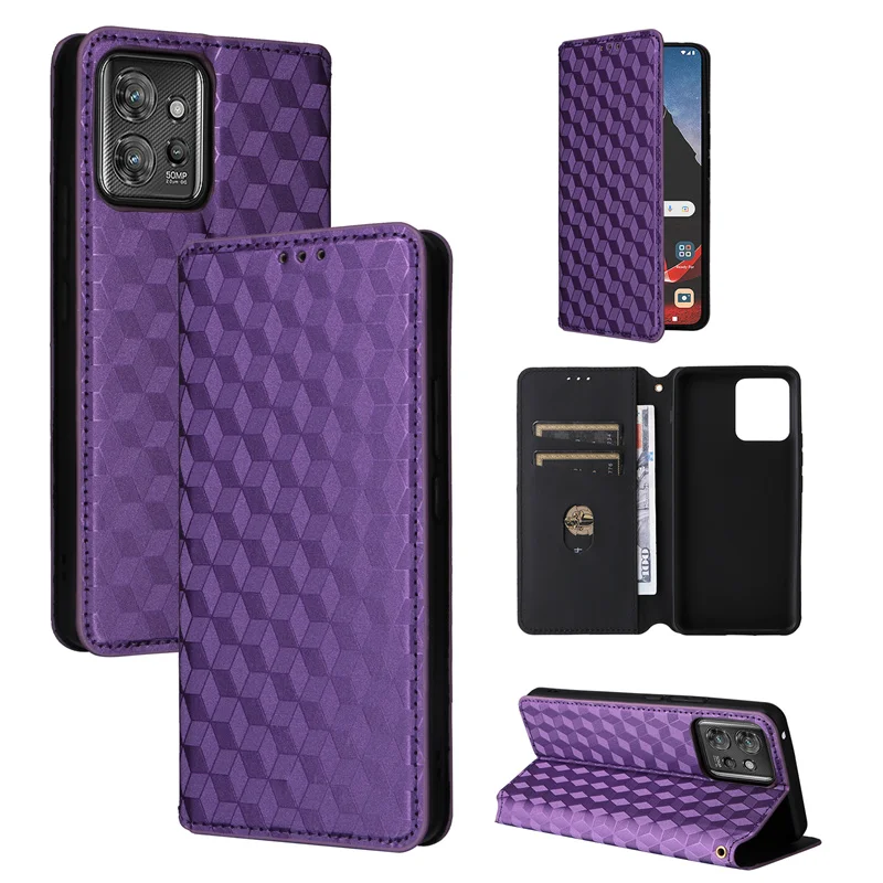 

For Motorola Moto ThinkPhone 5G stereoscopic lines flip wallet skin PU case purse for Moto ThinkPhone Magnetic Phone Cover