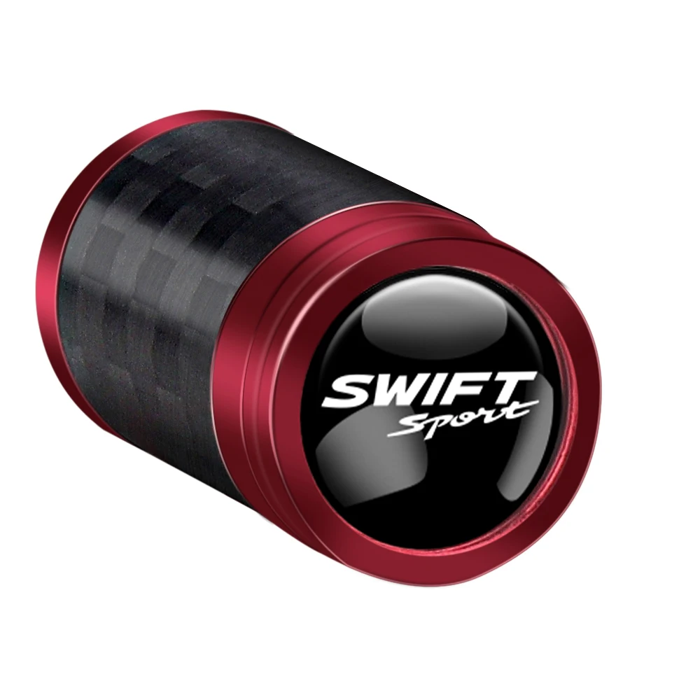 4PCS Carbon Fiber Metal Car Swift Sport Badge Wheel Tires Valve Caps for Suzuki Jimny Vitara Grand Vitara Sx4 Emblem Accessories