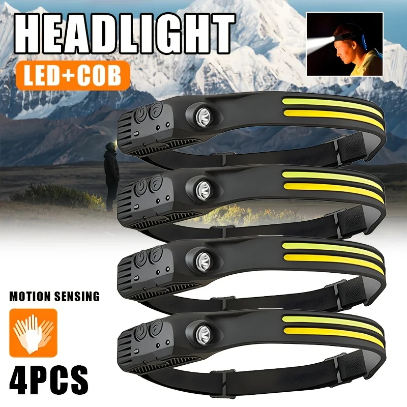 cob-led-ヘッドランプ誘導ヘッドランプ内蔵バッテリー-usb-充電式ヘッド懐中電灯アウトドアキャンプ釣りセンサーヘッドライト