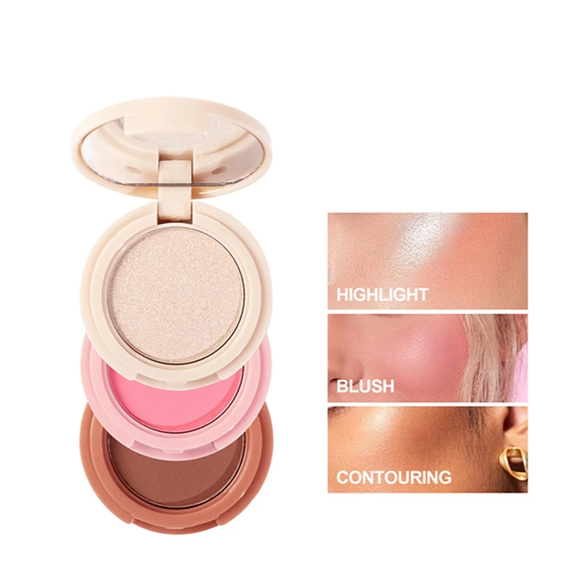 Face Blush Contour Highlight Face for a Shimmery Finish Long Wearing Face Blush for Cheek