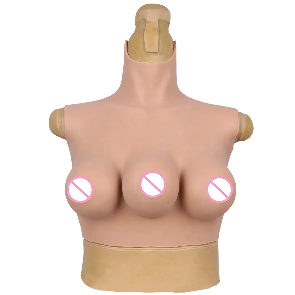 Tgirl Cosplay Encanto Three Tits Lifelike Silicone Breast Plate C Cup Fake Boobs Cotton Filler for Crossdresser Sissy 3 Nipples