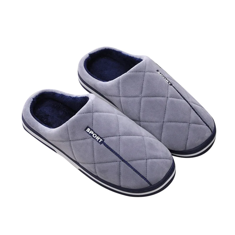 Size 47 48 49 50 Men Autumn Winter Warm Big Size Cotton Slippers Large Size Plus Home Bedroom Casual Shoes House Indoor Slides