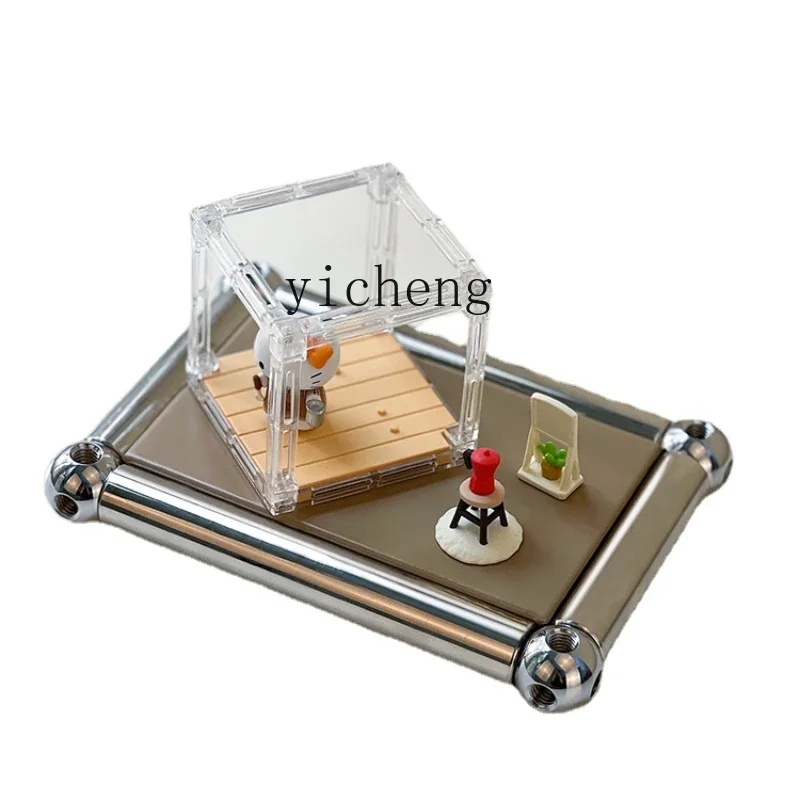 ZC Aromatherapy Tray Hwusm Supporting Plate Stainless Steel Dining Tray Metal Racket Mini Small Tray