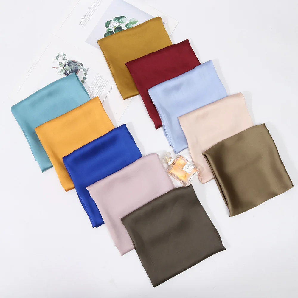 Fashiob Kerchief Lụa Satin Tóc Khăn Chắc Chắn Màu Sắc Nhỏ Khăn Choàng Cổ Thời Trang Tóc Scarfs Nữ 70Cm Túi Vuông Khăn Quàng Cổ Cho nữ