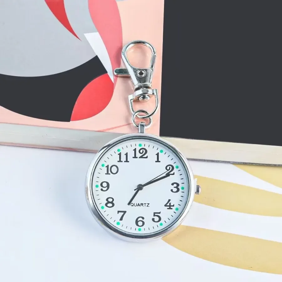 4/5 pcs Electronic Pocket Watch LED Keychain Nurse Pocket Watch Digital Watch for Student Backpacks Keys Pendant Timepiece