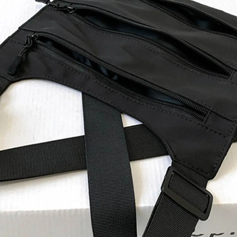 Fashion Nylon Tactical Chest Rig Bags Functional Bullet Hip Hop Vest Streetwear Bags Unisex Waist Pack New Women Black Chest Bag