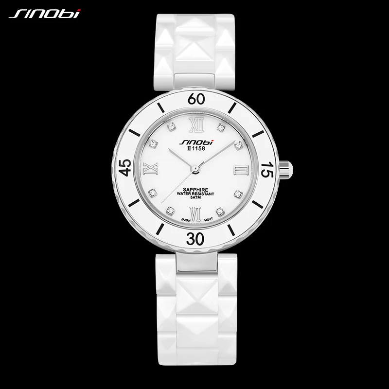 SINOBI Top Luxury Women Wacthes Original Caremic Strap Woman's Quartz Wristwatches High Quality Female Clock Relogio Feminino