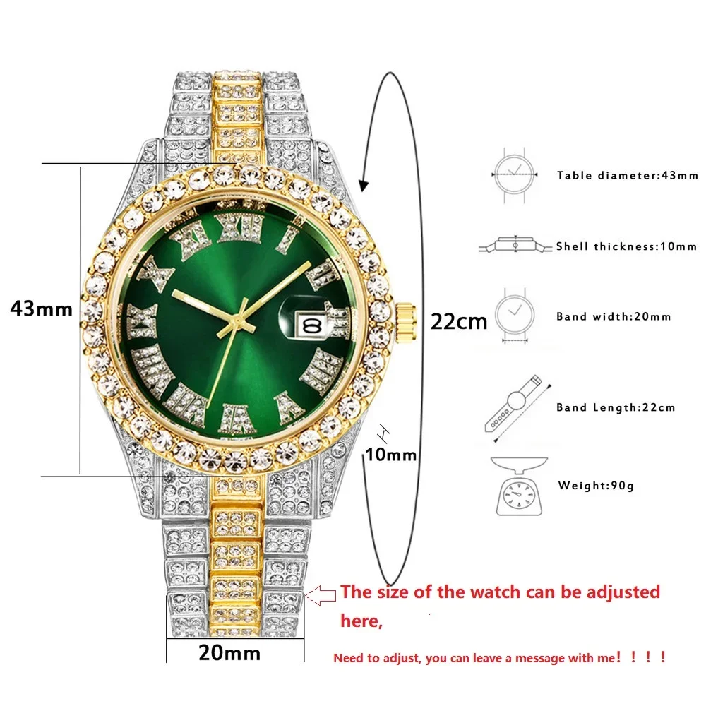 Relogio Masculino Men\'s Watches Luxury Quartz Watch Stainless Steel Diamond Fashion Luminous Clock Gift Watch Calendar 2023