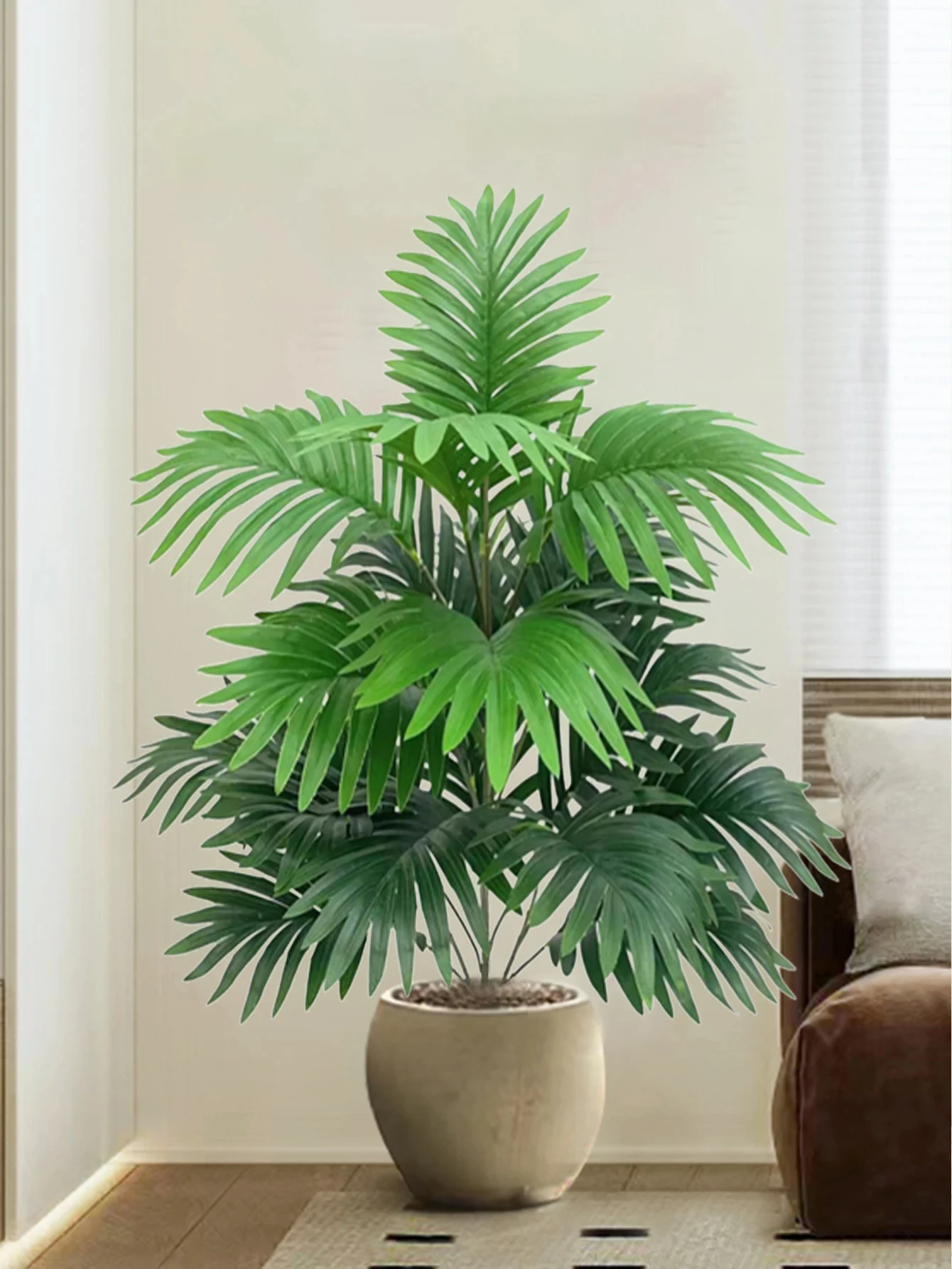 70-80cm Large Artificial Palm Tree Tropical Green Leaves Fake Plants Plastic Monstera Faux Tree Branch for Home Kitchen Decor image 4