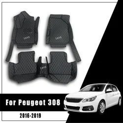 For Peugeot 308 t9 2019 2018 2017 2016 Car Floor Mats Trunk Carpets Auto Foots Pads Covers Interior Accessories Pedals Product