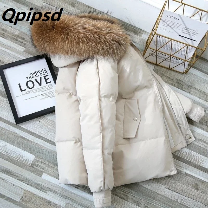 S-3XL 2024 New Down Padded Jacket Women's Winter Short Loose Padded Jacket Korean Padded Jacket Big Fur Collar Parkas