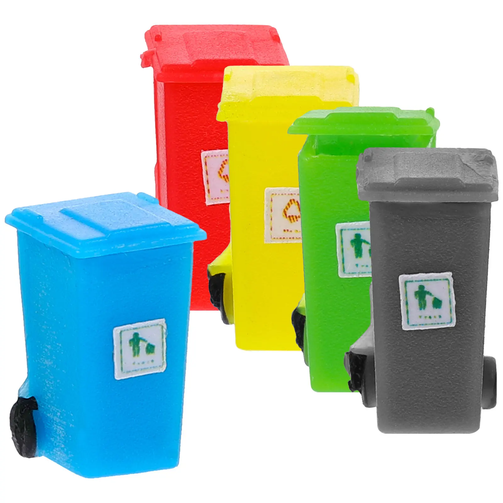 

5Pcs Mini Trash Can High Detail Realistic Decor for Dollhouse Miniature Scene Sand Table Layout Desktop Ornament Gift