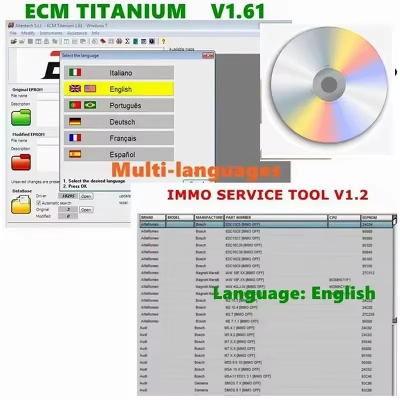 

2025 ¡Caliente! ECM TITANIO 1,61 con 26000 + controlador ECM 18259 + controladores para herramienta de servicio EDC IMMO V1.2 So