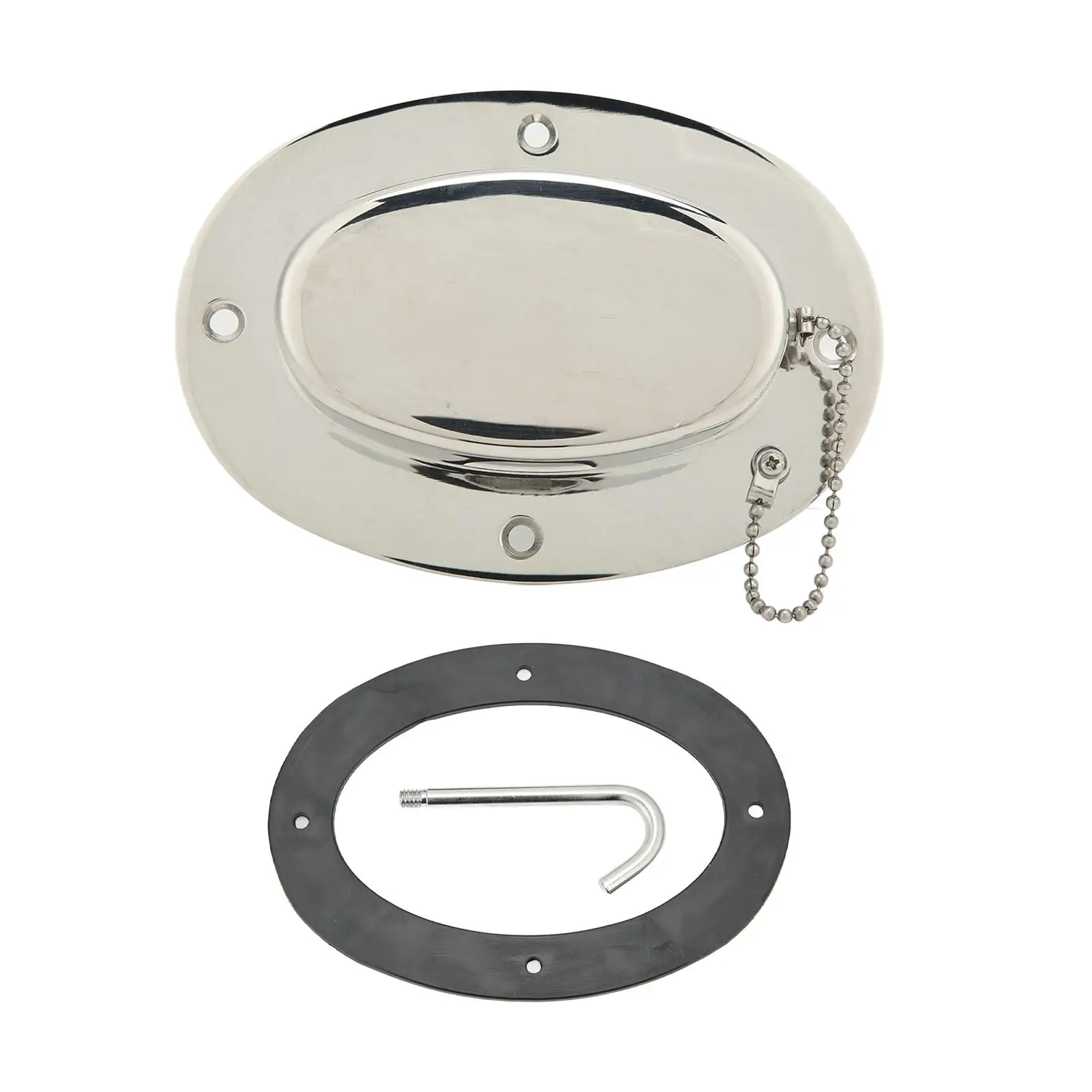 Kettendeckrohr aus Edelstahl 304, mit Gummidichtungsbasis, 6,32 x 4,47 Zoll Loch, 4,3 x 2,31 Zoll Marine-Yacht-Zubehör