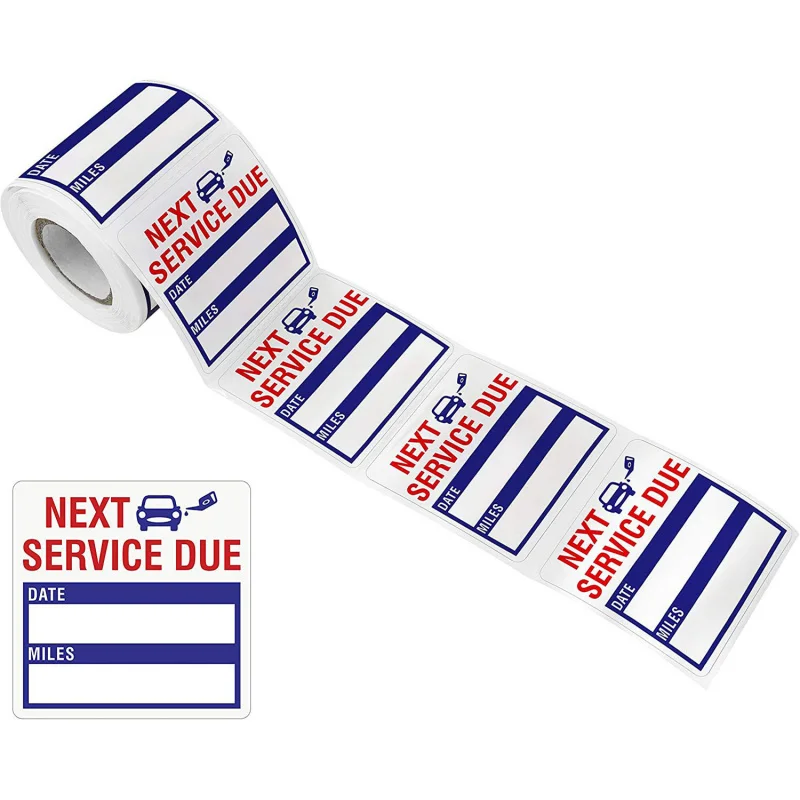 150pcs  Maintenance Service Due Reminder Stickers，Car Oil Change Roll Sticker Label，Suitable for auto repair shops、Car rental co
