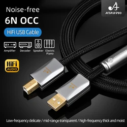 Kabel USB Audio ATAUDIO Hifi wysokiej jakości typ A-B 6N OCC Core z pozłacana wtyczka 3u typ C typ A-A kabel do miksera DAC