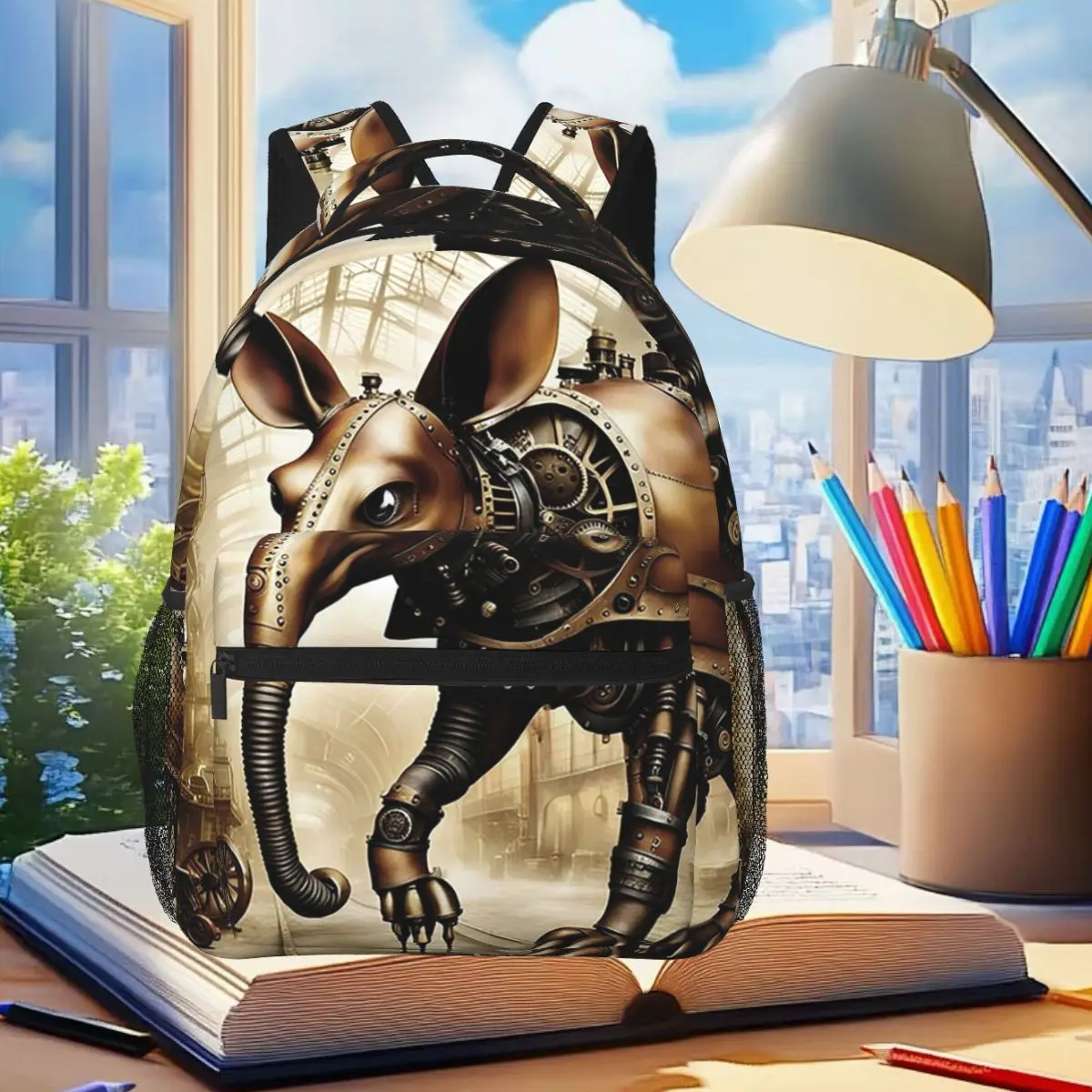 

Студенческий рюкзак Aardvark в стиле стимпанк, школьная сумка, походный дорожный рюкзак для мужчин и женщин, модная сумка для книг, сумки на плечо