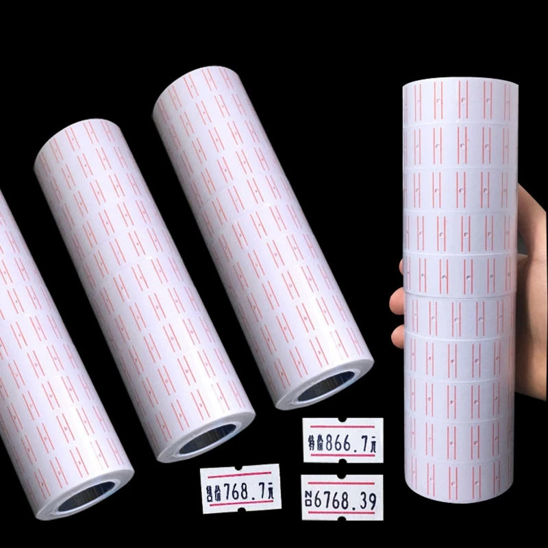 10 Rolls Self Adhesive Price Labels Paper Tag Sticker Single Row for Price Gun Labeller Grocery Office Supplies 21mmx12mm