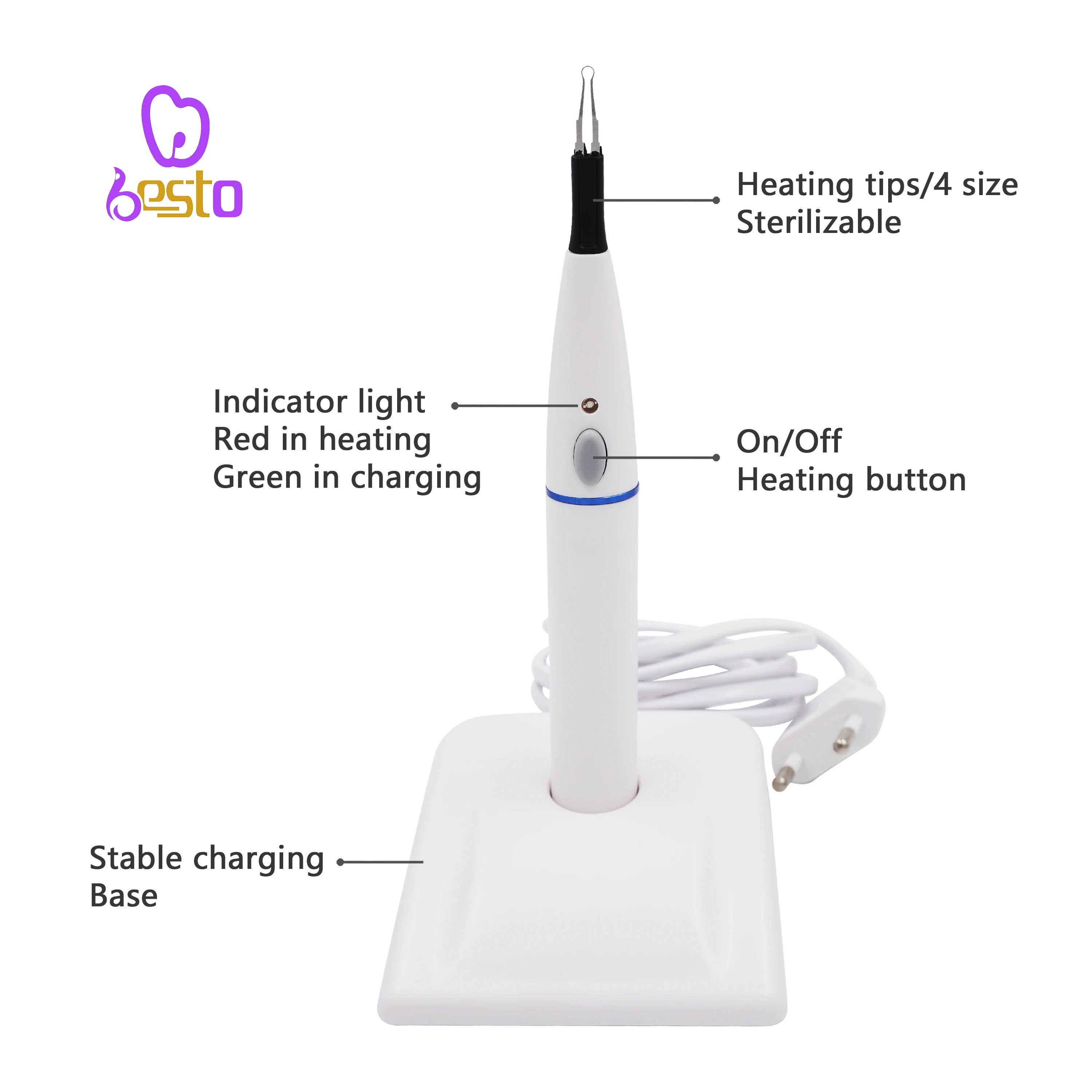 4 Tips Wireless Oral den tal  Tooth Gum Endo Cutter Gutta Percha