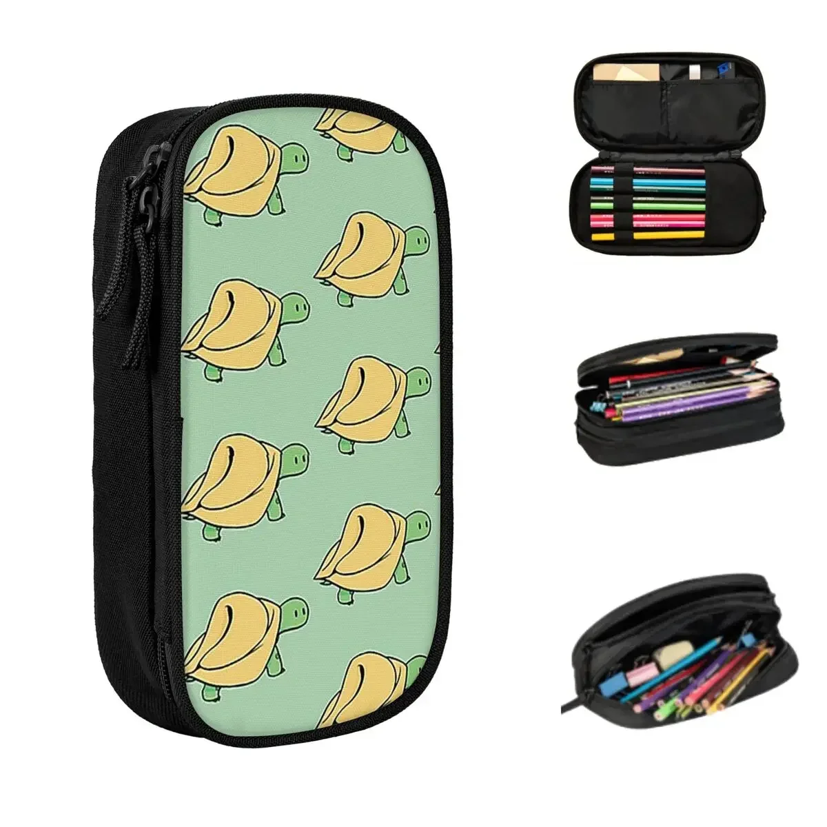 

Turtellini Turtle Noodle Cute Tortellini Tortoise Pencil Cases Large Storage Pen Bags Pen Box Pencil Pouch For Boys Girl Student