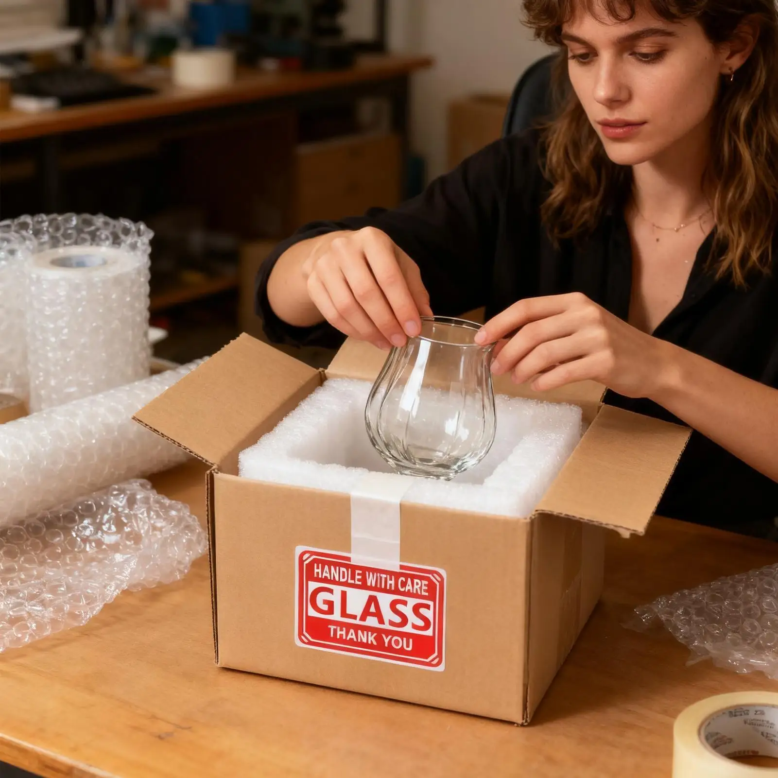 Fragile Labels Warning Labels 250-piece Fragile Tape For Shipping For Boxes Business Dishes Materials Glass Kitchen TV Luggage