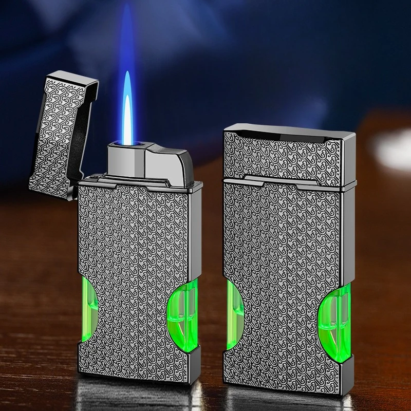 2026 New Xiangyun Pattern LED Light Inflatable Direct Charge Inflatable Lighter Metal Windproof Igniter Wholesale  Torch Smoking
