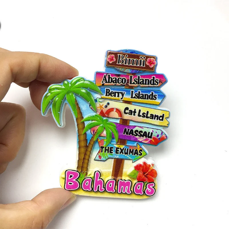 

Bahamas Creative Various Road Sign Logo Cultural and Creative Magnetic Refrigerator Sticker Travel Souvenirs Home Decoration Sou