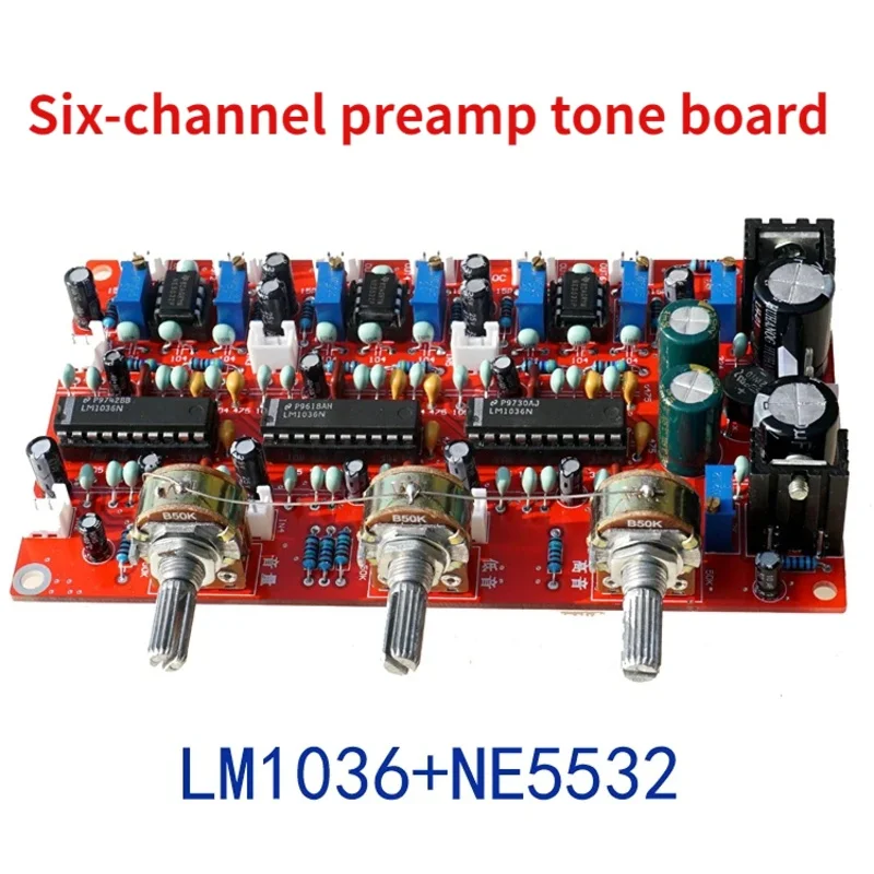 5.1 Channel 6 Channel Power Amplifier Front Stage Tone Board NE5532+LM1036 Kit Digital Finished Board PCB