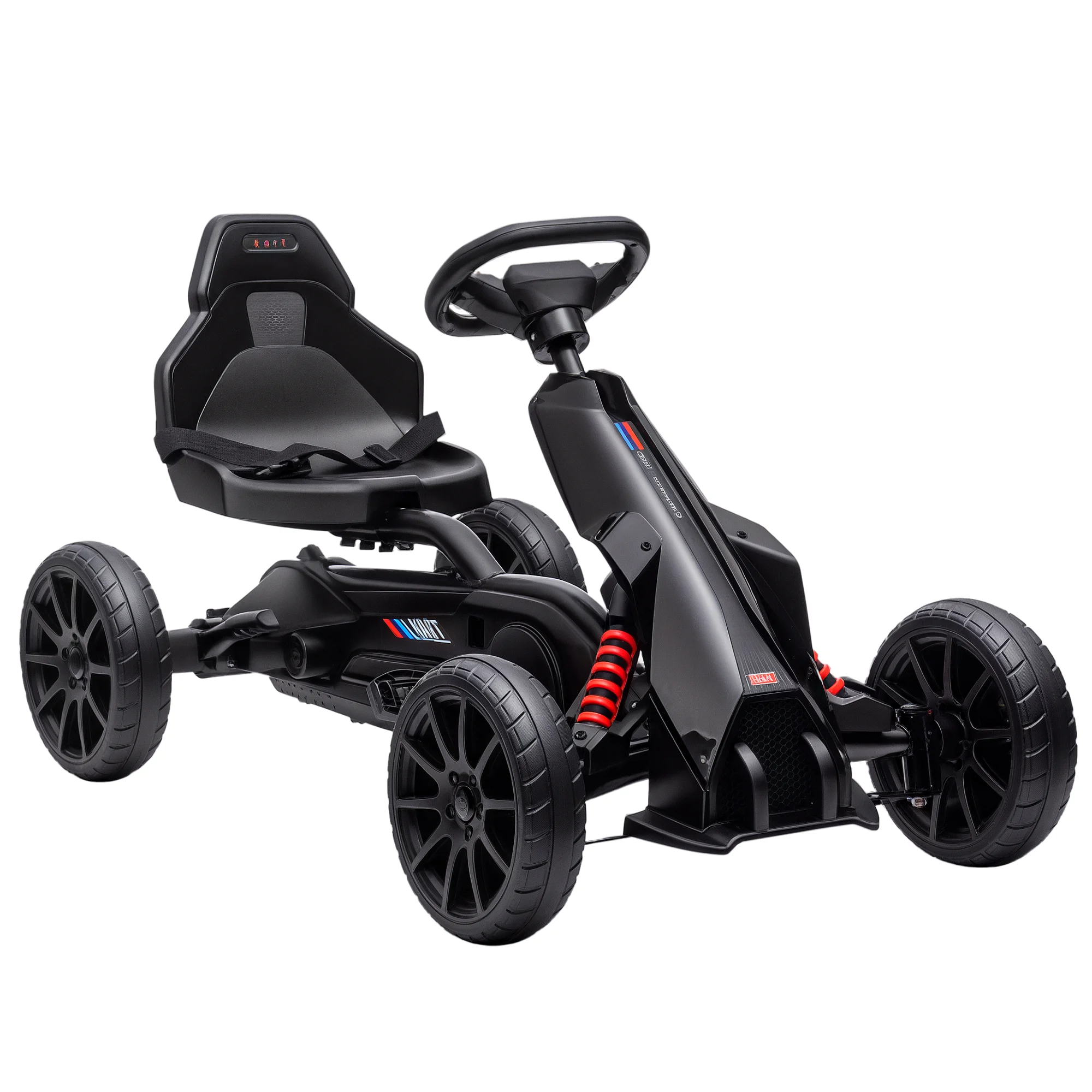 HOMCOM Kart a pedali per bambini, go-kart per bambini, con sedile regolabile a 4 posizioni, ruote EVA silenziose, 100x58x5