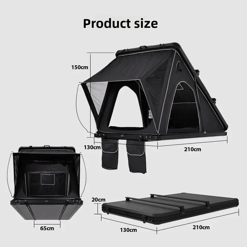 Aluminum Alloy Triangular Hardtop Car Roof Top Tent For SUV Off Road Vehicles Easy Setup Quick Deployment High Quality