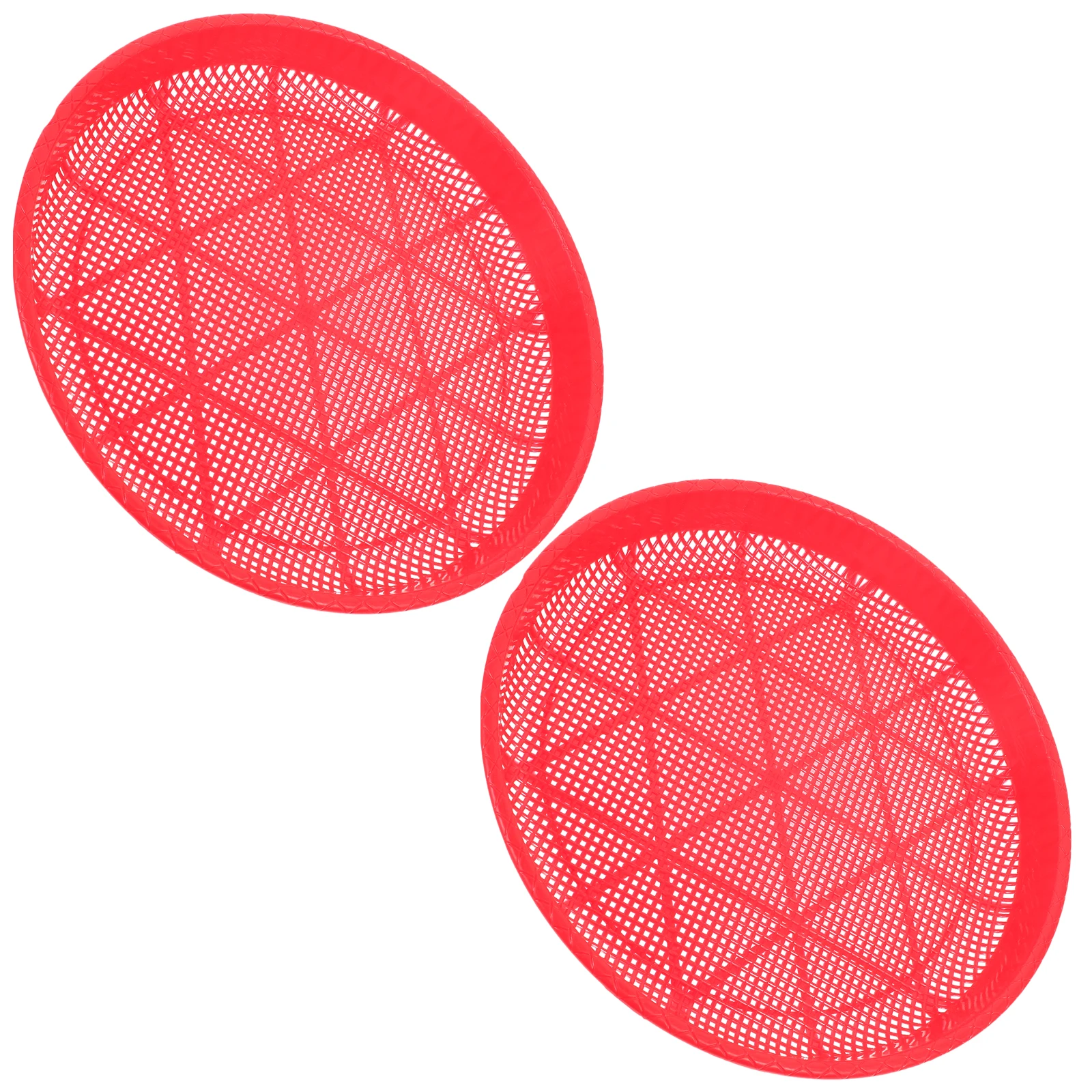 

2 Pcs Round Meter Sieve Flour Duster for Baking Food Dry Dustpan Plastic Sifter Mesh Small Grain Drying
