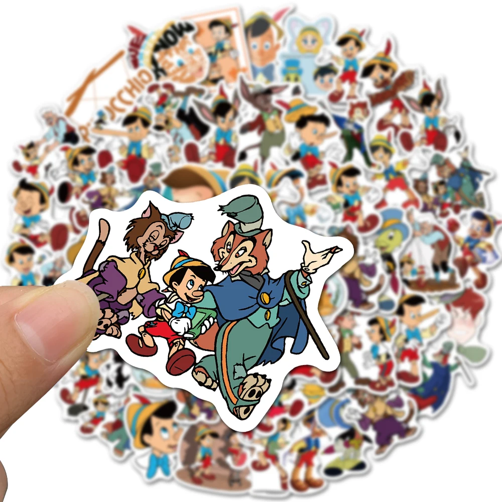 10/30/50pcs Cartoon Disney The Adventures of Pinocchio Stickers Anime Fridge Luggage Laptop Waterproof Cute Sticker Kid Toy Gift