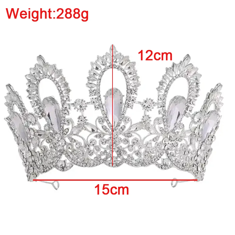 Levery Crystal Crown Luxe Prinses Queen Strass Tiara Bruiloft Hoofdtooi Haaraccessoires Sieraden