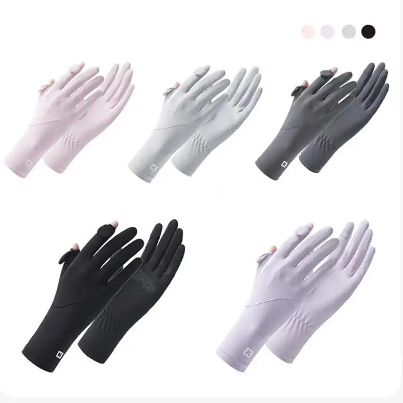Ice Silk Non Slip Gloves Summer UV Protection Touch Screen Flexible Sunblock Outdoors for Cycling