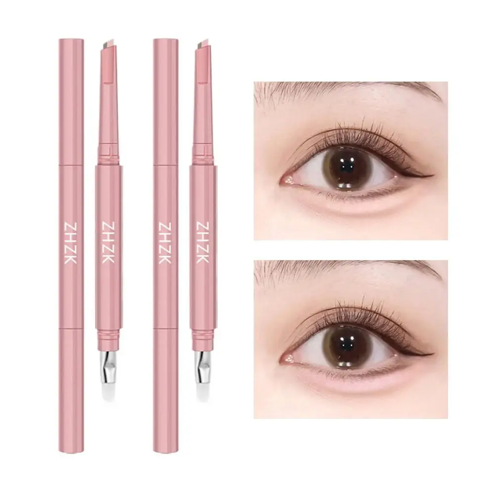 Zwei-in-eins doppelseitige Auge Tasche Bleistift Natürliche Verbergen Seidenraupe Aufhellung Wasserdicht Stift Augenlid wischfest Lange- T5N6