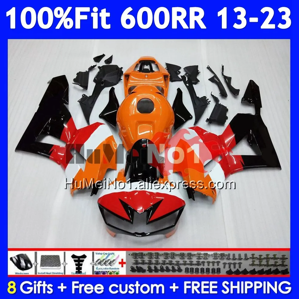 Orange Black Body For HONDA CBR600 CBR 600RR 600 RR CC 32No.0 CBR600RR F5 13 14 15 16 17 2018 2019 2020 2021 2022 2023 Fairing