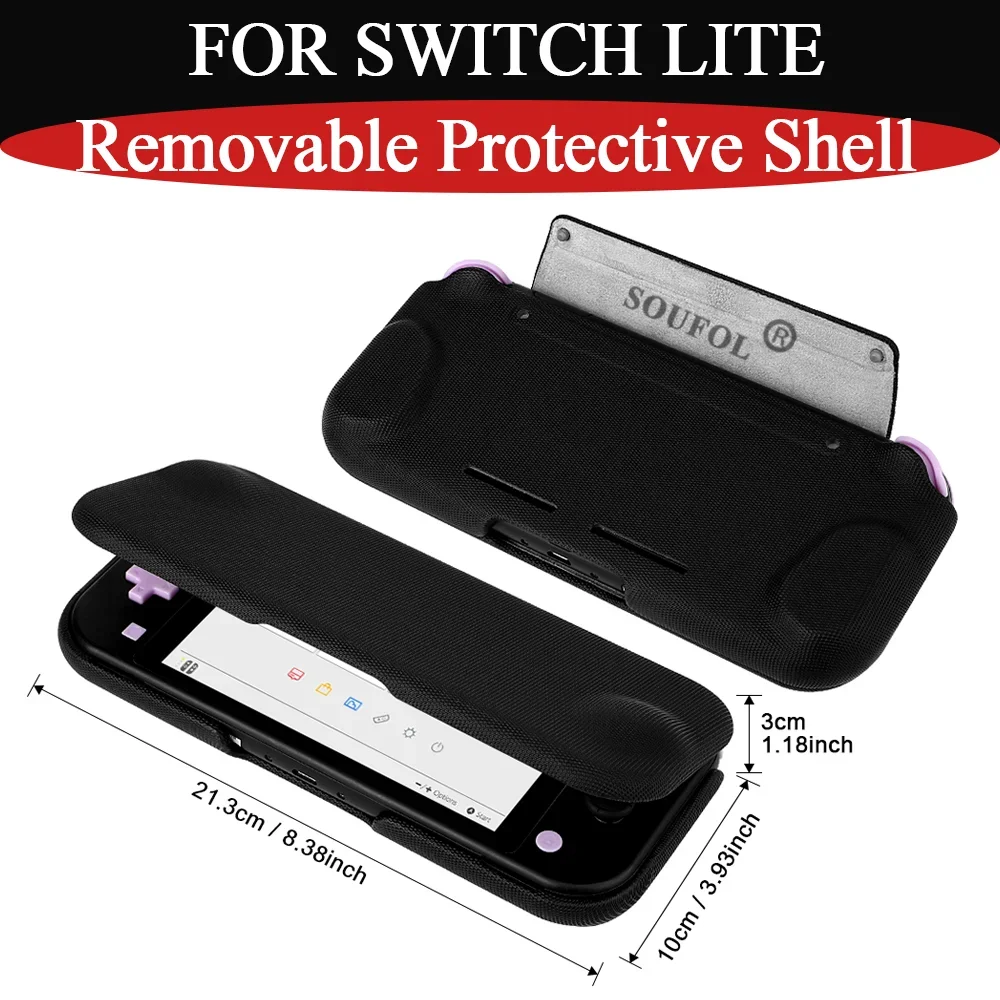 For Switch Lite Black/Gray Removable Protective Shell Anti-Scratch Magnetic Case Cover For Switch Lite Accessories Flip Cover