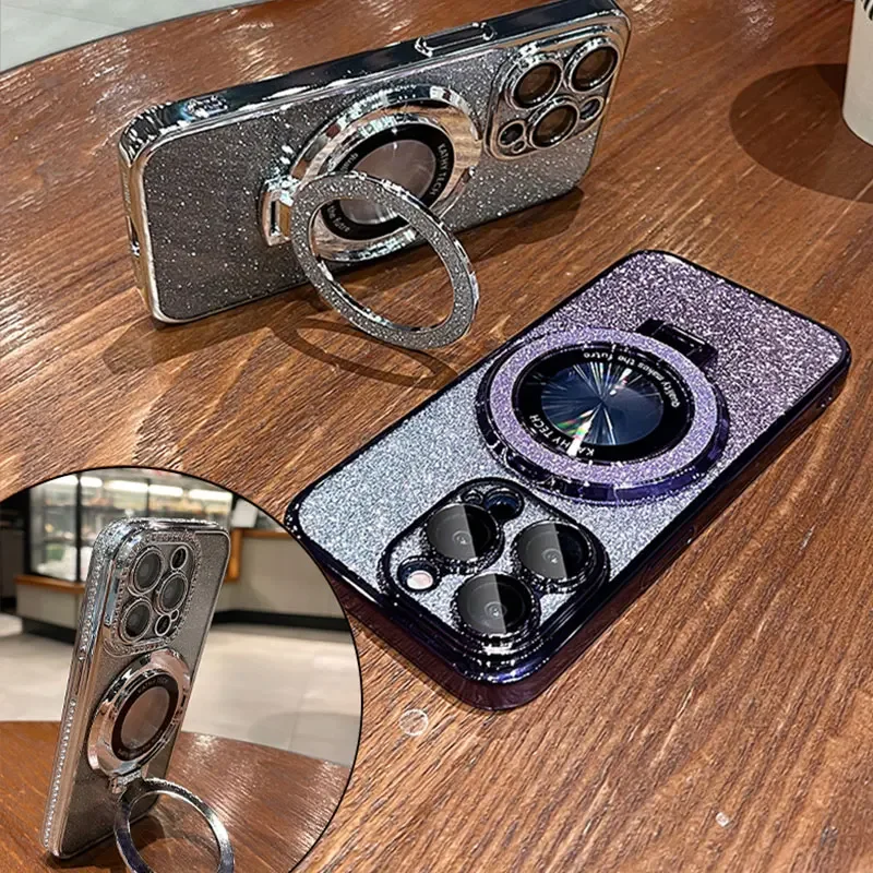 حافظة هاتف فاخرة بحامل شفط مغناطيسي لهاتف Redmi Note 13 4G 5G 12 11 10 9 7 8 PRO K 70 60 E 50 40 30 S غلاف مضاد للسقوط