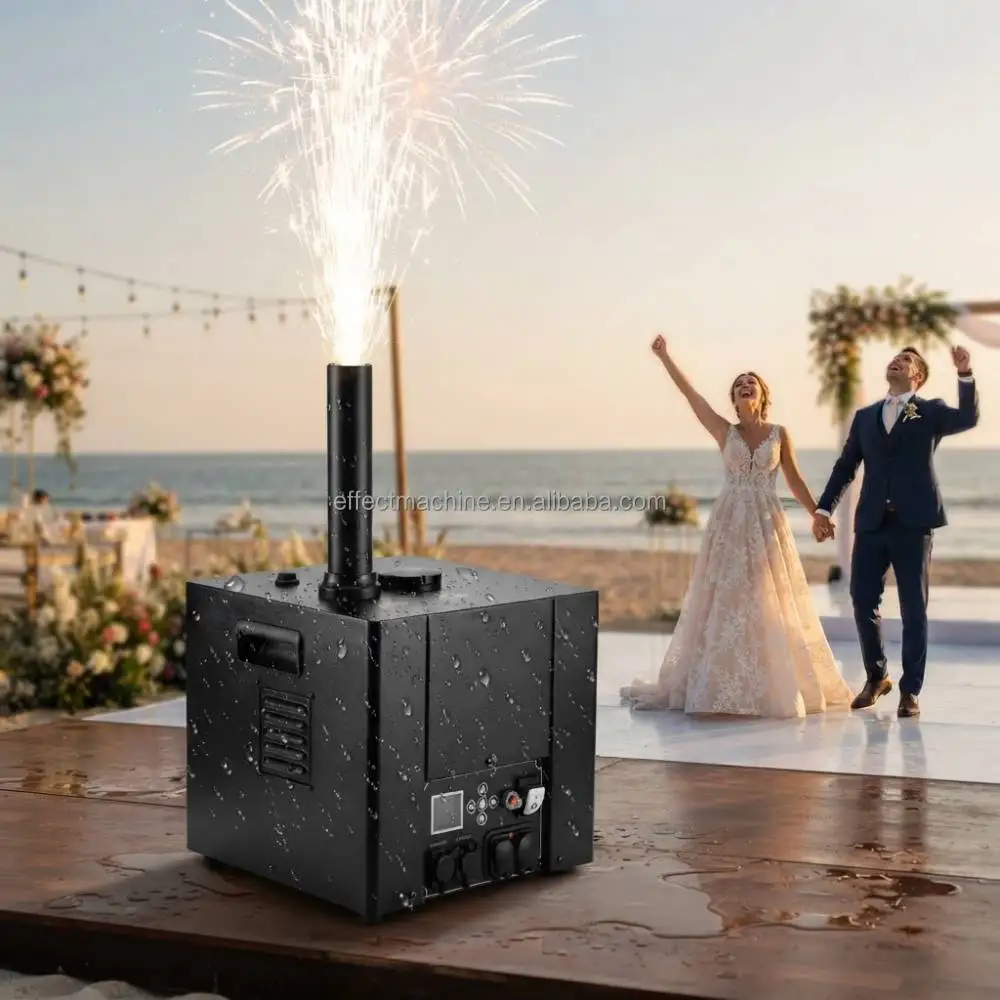DMX Remote Control Rainproof Waterproof Cold Spark Machine Jet High-Altitude Flame Spray Stage Effect Equipment Wedding Party