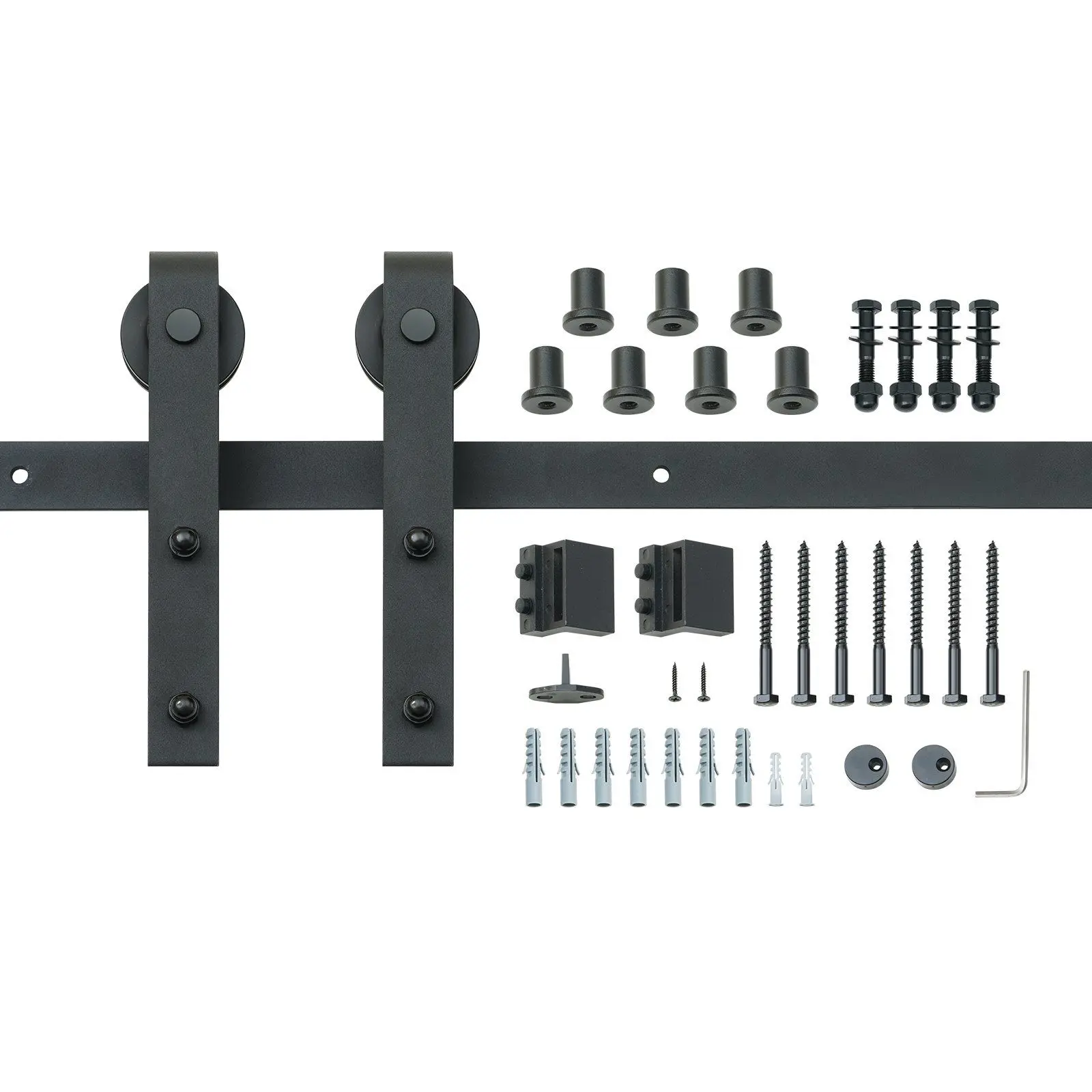 VEVOR 10FT Sliding Barn Door Hardware Kit, 330LBS Loading Heavy Duty Barn Door Track Kit for Single Door, Fit 4.6-5.2FT Wide and