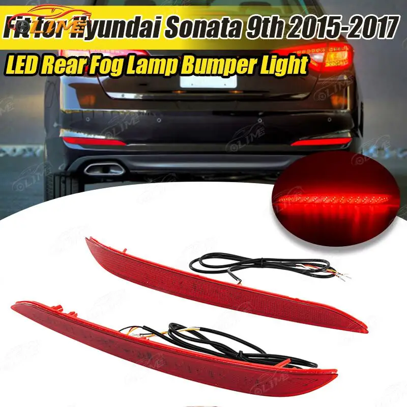 

Car LED rear bumper lights are suitable for 2015-2017 Hyundai Sonata rear fog lights brake signals