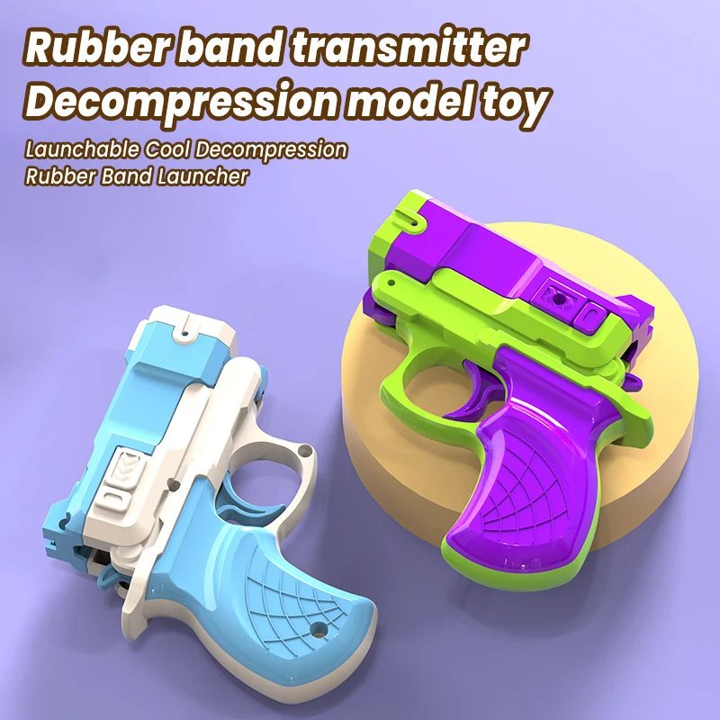 Rubber Band Gun Toy 3D Printed Gun Cub Radish Toy Knife Kids Stress Relief Toy Christmas Gift Decompression Boy\'s birthday Gift