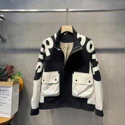 En's Jacket New Trend Printed Trendy Brand Fashionable Casual Stand Up Collar Pocket Men's Jacket