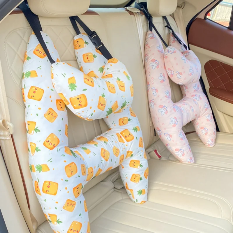 2PCS Cartoon Children's Neck Head Support U-Shape Children Travel Pillow Cushion for Car Seat Safety Neck Pillow for Kids New