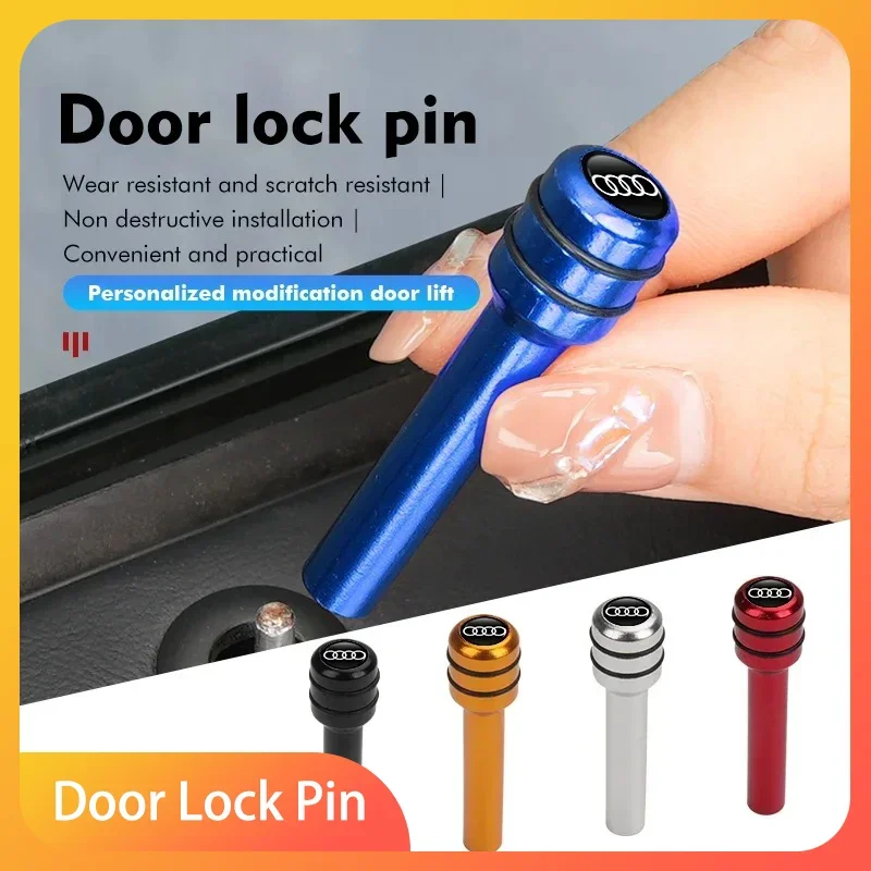 

4Pcs Car Door Lock Knob Alloy Security Insurance Pull Pins For Audi A7 A8 A3 A4 A5 A6 TT Q3 Q5 Q7 A1 B5 B6 B7 B8 B9 8P C6 C5 C7