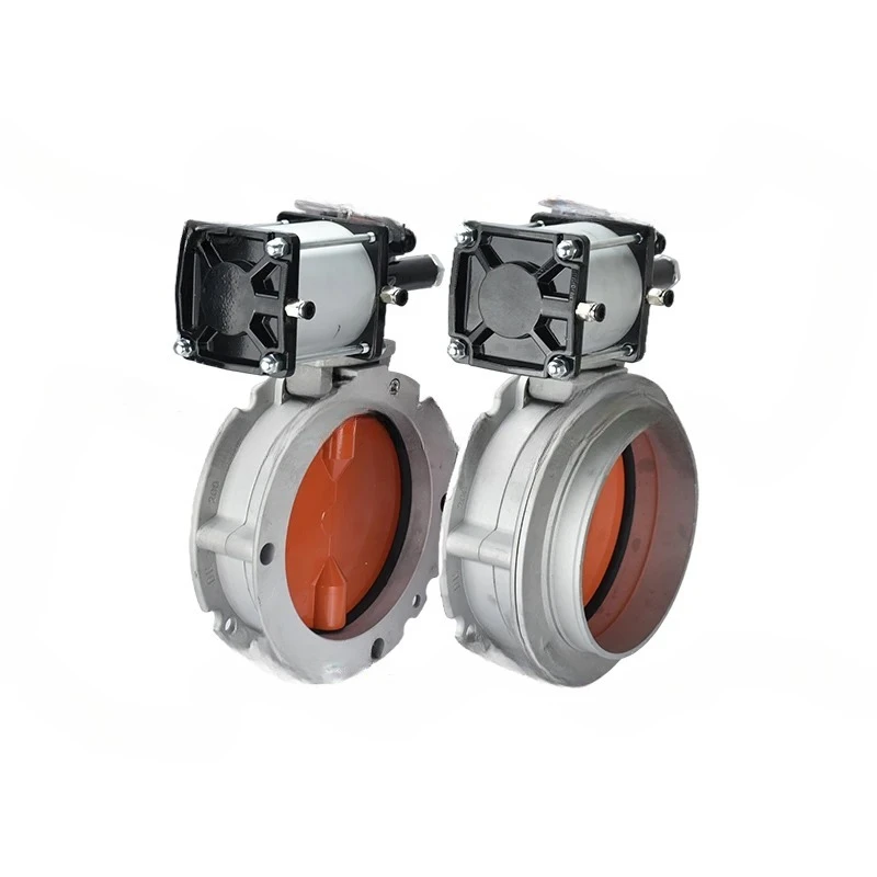 for cement mixing plant button-erfly valve aluminum alloy flange pneumatic powder du-st button-erfly valve DN200 250 300