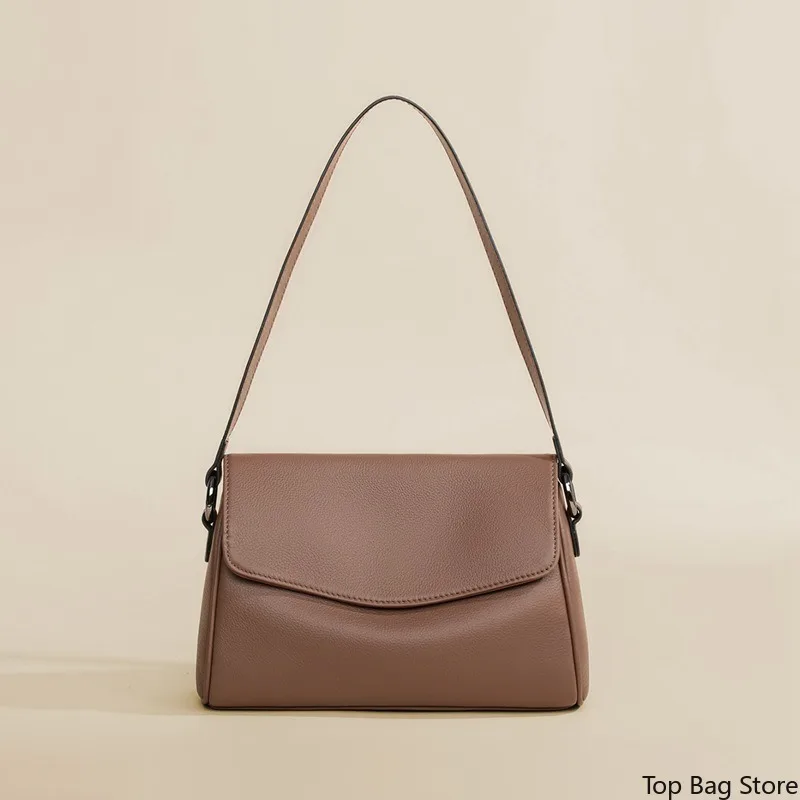 Sophisticated Shoulder Bag for Women Genuine Leather Full Grain Leather Everyday Large Slouchy Pillow Luxury Handbag Portable