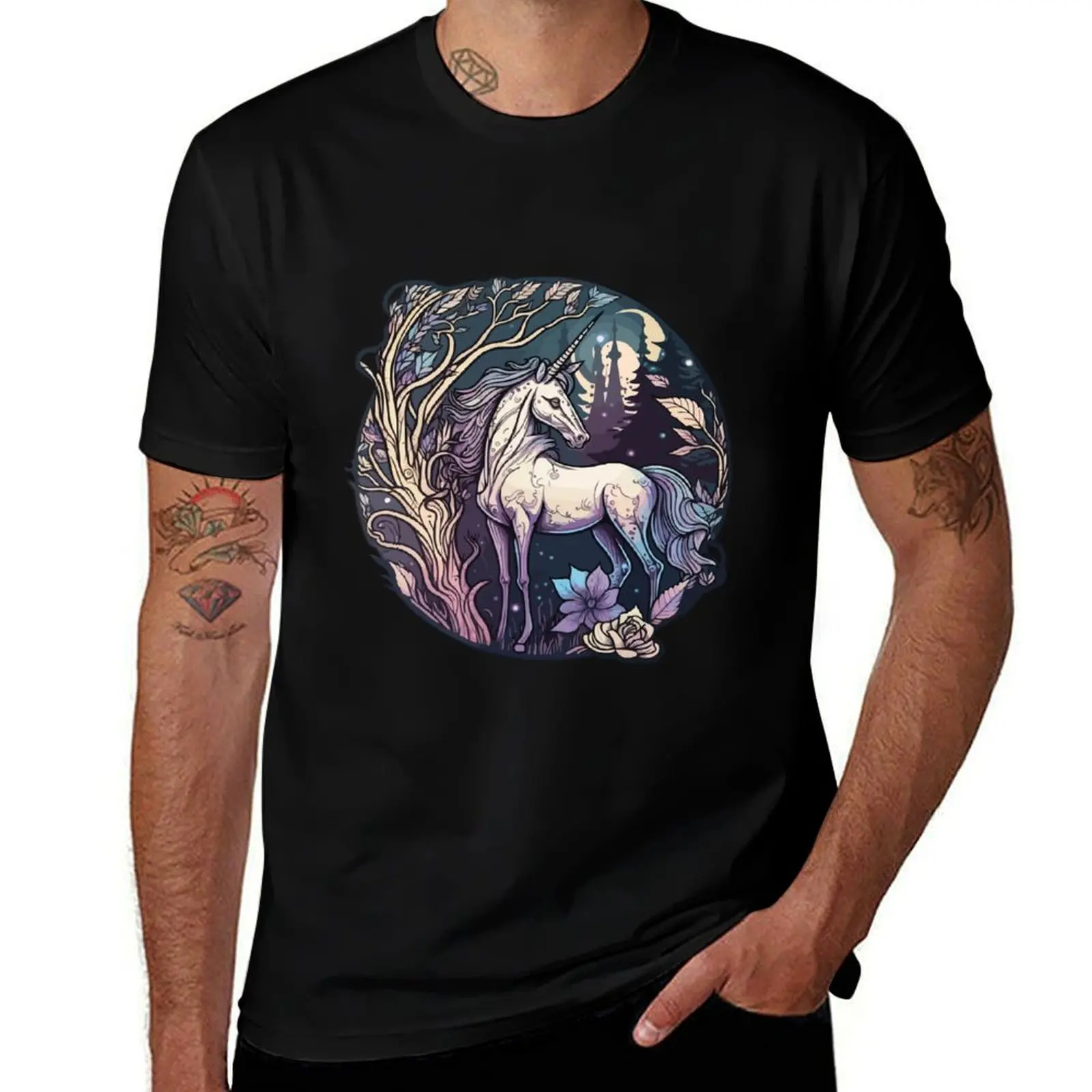 

The Last Unicorn Illustration T-Shirt cotton t shirt pack men t shirt cotton 100% t shirts for man slim fit T-Shirt